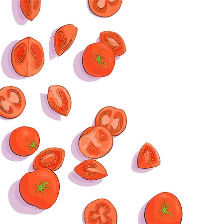 simsearch:400-06954534,k - Background with sliced tomatoes on white Stock Photo - Budget Royalty-Free & Subscription, Code: 400-08624226