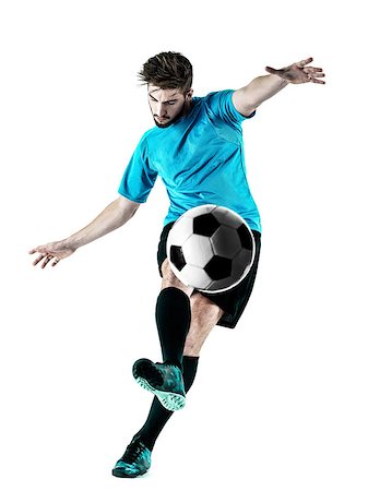 simsearch:400-08863143,k - one caucasian Soccer player Man isolated on white backgound Stock Photo - Budget Royalty-Free & Subscription, Code: 400-08624353