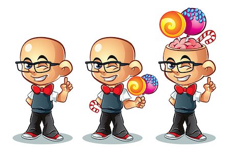 Illustration of cute candy boy with glasses Stock Photo - Budget Royalty-Free & Subscription, Code: 400-08624435