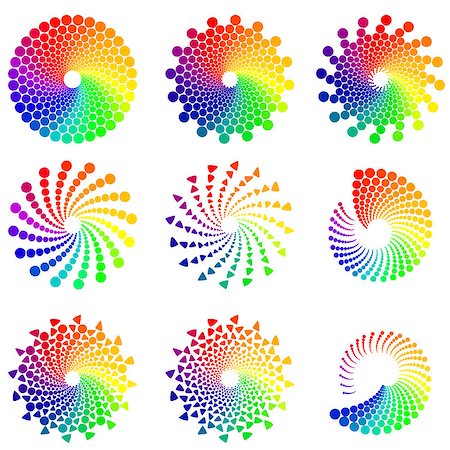 frequency - Color wheel or color circle icons set, isolated on white background Foto de stock - Super Valor sin royalties y Suscripción, Código: 400-08624754