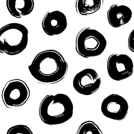 simsearch:400-08492974,k - Modern grunge pattern, vector seamless thick brushstrokes pattern in black and white, hipster background, grunge circles Foto de stock - Super Valor sin royalties y Suscripción, Código: 400-08624785