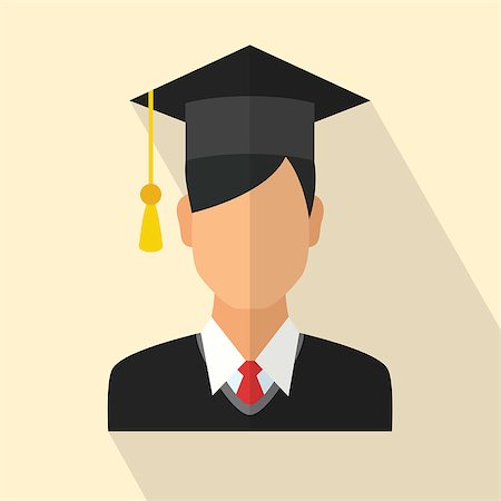 Young graduates student in graduation cap and ceremony robe Stockbilder - Microstock & Abonnement, Bildnummer: 400-08624843