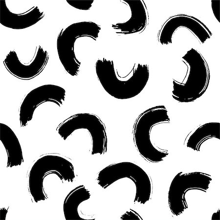 simsearch:400-08492974,k - Modern grunge pattern, vector seamless thick brushstrokes pattern in black and white, hipster background, grunge curves Foto de stock - Super Valor sin royalties y Suscripción, Código: 400-08624852