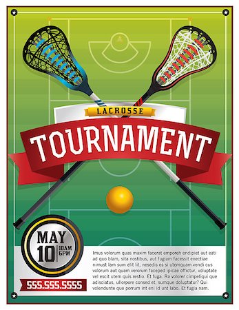 A template for a lacrosse tournament. Vector EPS 10 available. Type has been converted to outlines but file is layered. Photographie de stock - Aubaine LD & Abonnement, Code: 400-08624998