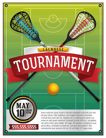 A template for a lacrosse tournament. Vector EPS 10 available. Type has been converted to outlines but file is layered. Fotografie stock - Microstock e Abbonamento, Codice: 400-08624998