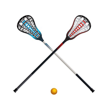 enterlinedesign (artist) - A set of crossed lacrosse sticks and yellow ball isolated on white illustration. Vector EPS 10 available. Foto de stock - Super Valor sin royalties y Suscripción, Código: 400-08625005