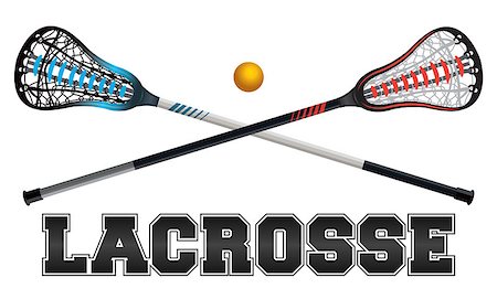 The word lacrosse with crossed sticks and ball. Vector EPS 10 available. Stock Photo - Budget Royalty-Free & Subscription, Code: 400-08625002