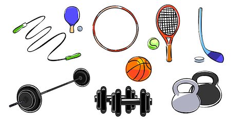 pong - Vector illustration of a sport equipment set Stock Photo - Budget Royalty-Free & Subscription, Code: 400-08625031