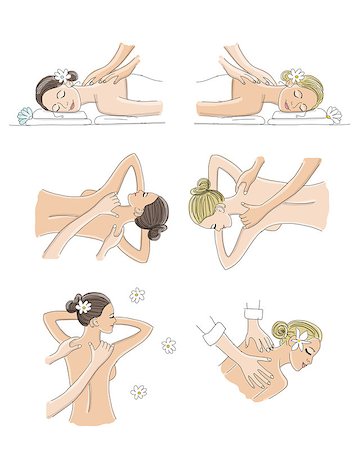 drawing girls body - Back massage, woman sketch for your design. Vector illustration Stock Photo - Budget Royalty-Free & Subscription, Code: 400-08625114