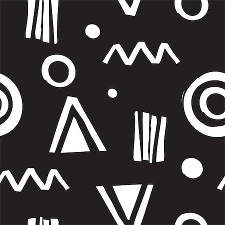 simsearch:400-07932621,k - Vector seamless geometric doodle pattern. Abstract minimalist pattern with linear figure in black and white. Design background for fashion textile print, wrapping paper or web background Foto de stock - Royalty-Free Super Valor e Assinatura, Número: 400-08625204