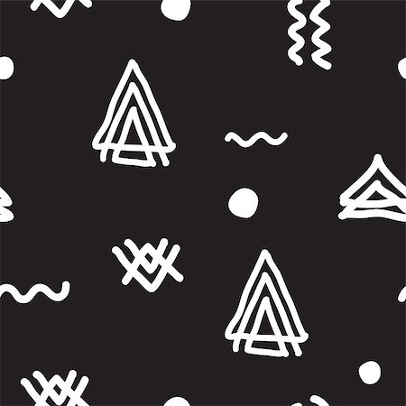 simsearch:400-07932621,k - Vector seamless geometric doodle pattern. Abstract minimalist pattern with linear figure in black and white. Design background for fashion textile print, wrapping paper or web background Foto de stock - Royalty-Free Super Valor e Assinatura, Número: 400-08625203