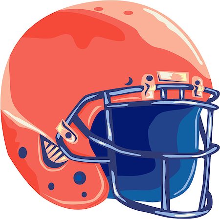 WPA style illustration of an american football helmet viewed from the side set on isolated white background done in retro style. Stock Photo - Budget Royalty-Free & Subscription, Code: 400-08625212