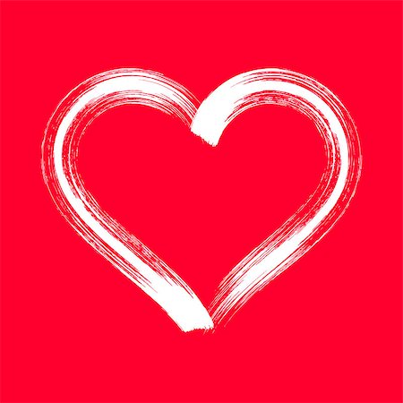 White vector stylized brush strokes heart sign Photographie de stock - Aubaine LD & Abonnement, Code: 400-08625448