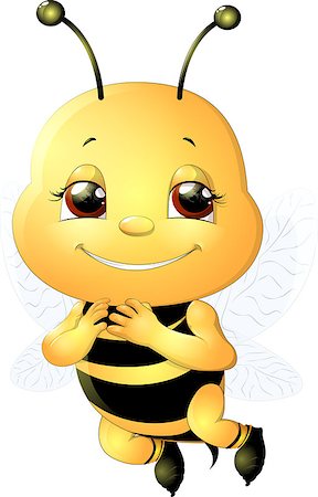 simsearch:400-04683047,k - funny bee painted on a white background Photographie de stock - Aubaine LD & Abonnement, Code: 400-08625464