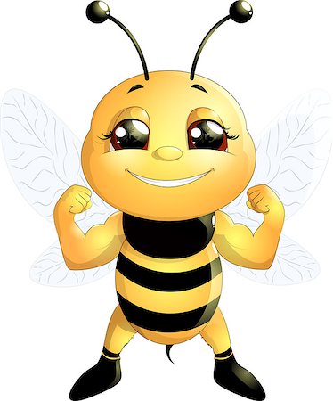 simsearch:400-04683047,k - funny bee painted on a white background Photographie de stock - Aubaine LD & Abonnement, Code: 400-08625465