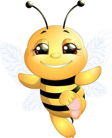 simsearch:400-04683047,k - funny bee painted on a white background Photographie de stock - Aubaine LD & Abonnement, Code: 400-08625462