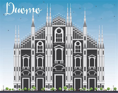 simsearch:400-06173987,k - Duomo. Milan. Italy. Vector Illustration. Tourism Concept with Historic Building. Image for Presentation Banner Placard and Web Site. Stock Photo - Budget Royalty-Free & Subscription, Code: 400-08625745