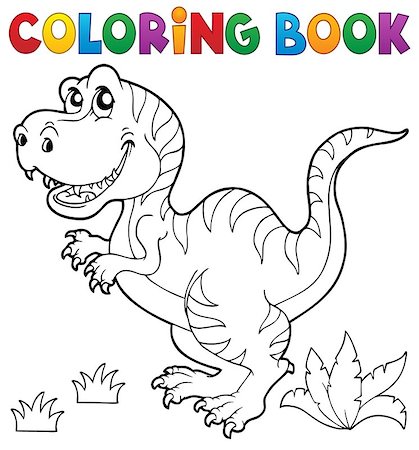 simsearch:400-06749067,k - Coloring book dinosaur theme 5 - eps10 vector illustration. Photographie de stock - Aubaine LD & Abonnement, Code: 400-08625789