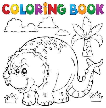 simsearch:400-06749067,k - Coloring book dinosaur theme 6 - eps10 vector illustration. Photographie de stock - Aubaine LD & Abonnement, Code: 400-08625790