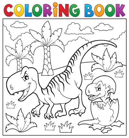 reptile eggs - Coloring book dinosaur theme 9 - eps10 vector illustration. Stock Photo - Budget Royalty-Free & Subscription, Code: 400-08625793