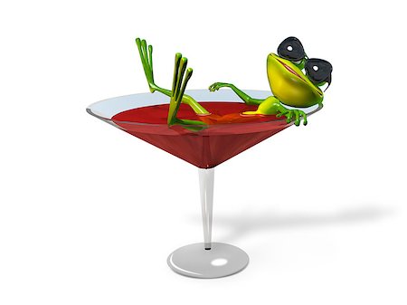 Illustration green frog in a glass of wine Stock Photo - Budget Royalty-Free & Subscription, Code: 400-08626091