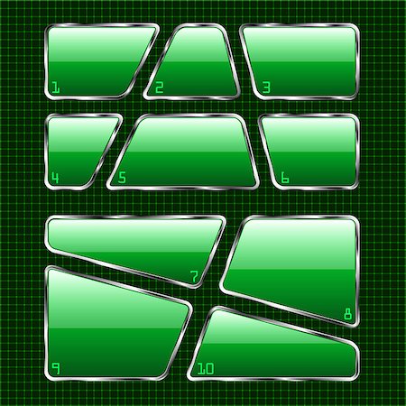simsearch:400-07212658,k - Set of green plates on abstract background. Vector illustration. Stock Photo - Budget Royalty-Free & Subscription, Code: 400-08626104