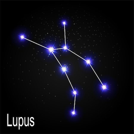 simsearch:400-08626290,k - Lupus Constellation with Beautiful Bright Stars on the Background of Cosmic Sky Vector Illustration EPS10 Photographie de stock - Aubaine LD & Abonnement, Code: 400-08626278