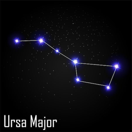 simsearch:400-08626290,k - Ursa Major Constellation with Beautiful Bright Stars on the Background of Cosmic Sky Vector Illustration EPS10 Photographie de stock - Aubaine LD & Abonnement, Code: 400-08626284