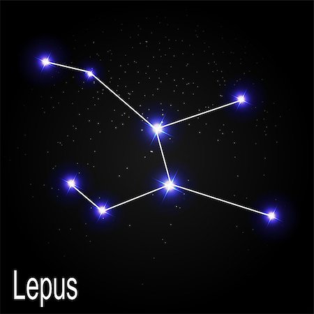 simsearch:400-08626290,k - Lepus Constellation with Beautiful Bright Stars on the Background of Cosmic Sky Vector Illustration EPS10 Photographie de stock - Aubaine LD & Abonnement, Code: 400-08626286