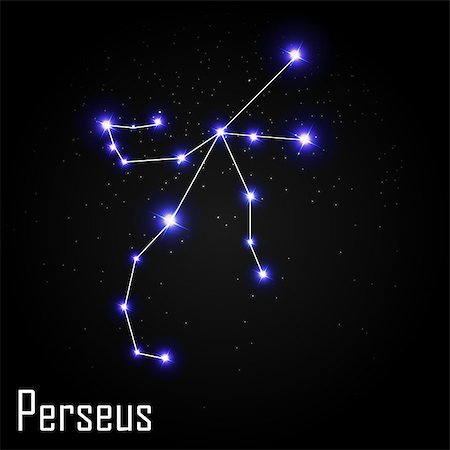 simsearch:400-08626290,k - Perseus Constellation with Beautiful Bright Stars on the Background of Cosmic Sky Vector Illustration EPS10 Photographie de stock - Aubaine LD & Abonnement, Code: 400-08626288