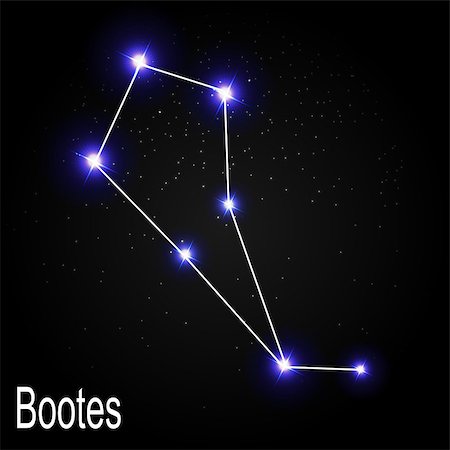 Bootes Constellation with Beautiful Bright Stars on the Background of Cosmic Sky Vector Illustration EPS10 Stock Photo - Budget Royalty-Free & Subscription, Code: 400-08626280