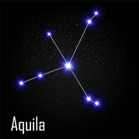 Aquila Constellation with Beautiful Bright Stars on the Background of Cosmic Sky Vector Illustration EPS10 Stock Photo - Budget Royalty-Free & Subscription, Code: 400-08626281