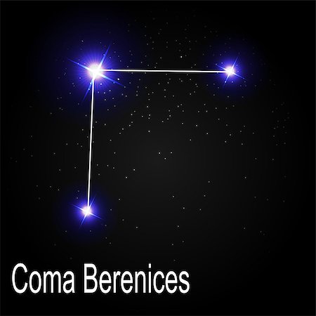 Coma Berenices Constellation with Beautiful Bright Stars on the Background of Cosmic Sky Vector Illustration EPS10 Stock Photo - Budget Royalty-Free & Subscription, Code: 400-08626282