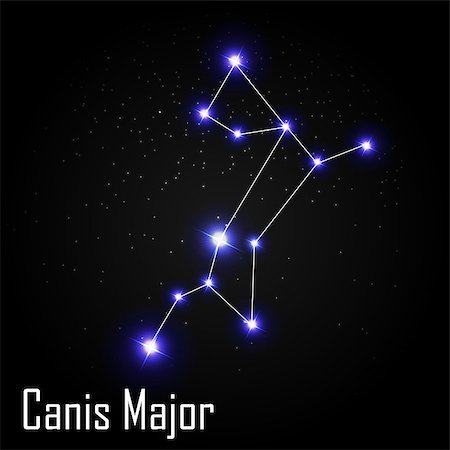 simsearch:622-06398383,k - Canis Major Constellation with Beautiful Bright Stars on the Background of Cosmic Sky Vector Illustration EPS10 Fotografie stock - Microstock e Abbonamento, Codice: 400-08626295