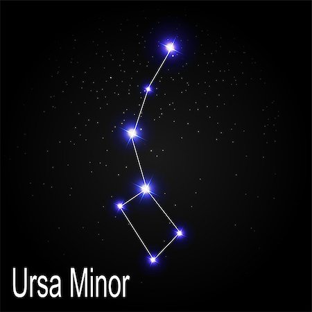 Ursa Minor Constellation with Beautiful Bright Stars on the Background of Cosmic Sky Vector Illustration EPS10 Stock Photo - Budget Royalty-Free & Subscription, Code: 400-08626298