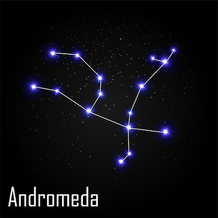 simsearch:400-08626290,k - Andromeda Constellation with Beautiful Bright Stars on the Background of Cosmic Sky Vector Illustration EPS10 Photographie de stock - Aubaine LD & Abonnement, Code: 400-08626290