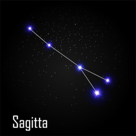 simsearch:622-06398383,k - Sagitta Constellation with Beautiful Bright Stars on the Background of Cosmic Sky Vector Illustration EPS10 Fotografie stock - Microstock e Abbonamento, Codice: 400-08626292