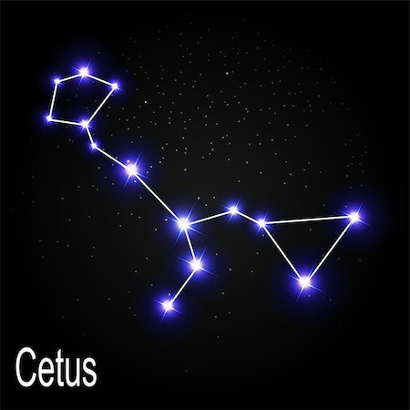 simsearch:400-08626290,k - Cetus Constellation with Beautiful Bright Stars on the Background of Cosmic Sky Vector Illustration EPS10 Photographie de stock - Aubaine LD & Abonnement, Code: 400-08626305