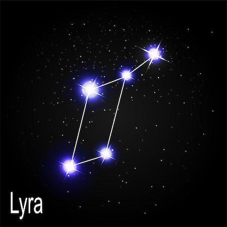 Lyra Constellation with Beautiful Bright Stars on the Background of Cosmic Sky Vector Illustration EPS10 Stock Photo - Budget Royalty-Free & Subscription, Code: 400-08626306