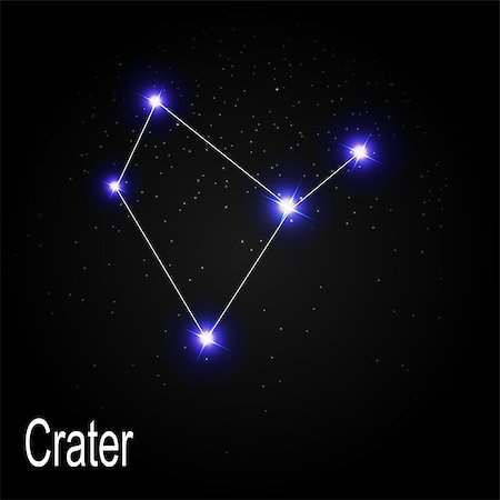 Crater Constellation with Beautiful Bright Stars on the Background of Cosmic Sky Vector Illustration EPS10 Stock Photo - Budget Royalty-Free & Subscription, Code: 400-08626307