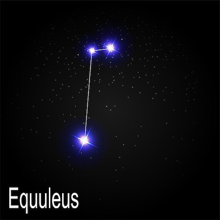 Equuleus Constellation with Beautiful Bright Stars on the Background of Cosmic Sky Vector Illustration EPS10 Stock Photo - Budget Royalty-Free & Subscription, Code: 400-08626308