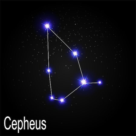 Cepheus Constellation with Beautiful Bright Stars on the Background of Cosmic Sky Vector Illustration EPS10 Stock Photo - Budget Royalty-Free & Subscription, Code: 400-08626309