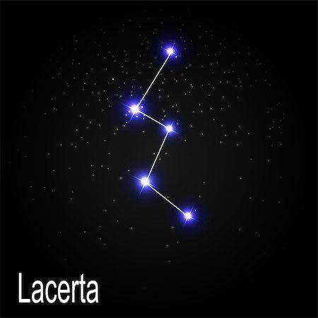 Lacerta Constellation with Beautiful Bright Stars on the Background of Cosmic Sky Vector Illustration EPS10 Stock Photo - Budget Royalty-Free & Subscription, Code: 400-08626300