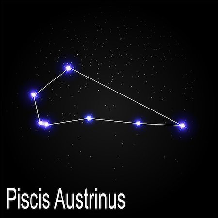 simsearch:400-08626290,k - Piscis Austrinus Constellation with Beautiful Bright Stars on the Background of Cosmic Sky Vector Illustration EPS10 Photographie de stock - Aubaine LD & Abonnement, Code: 400-08626302
