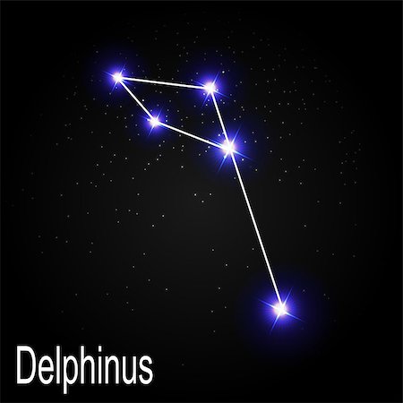 Delphinus Constellation with Beautiful Bright Stars on the Background of Cosmic Sky Vector Illustration EPS10 Stock Photo - Budget Royalty-Free & Subscription, Code: 400-08626303