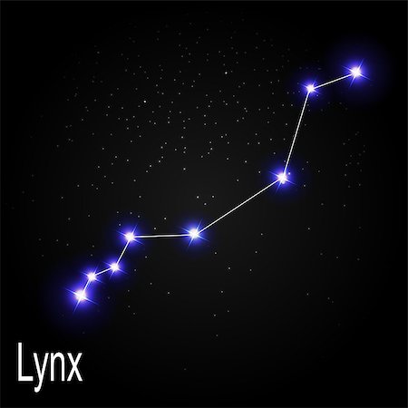Lynx Constellation with Beautiful Bright Stars on the Background of Cosmic Sky Vector Illustration EPS10 Stock Photo - Budget Royalty-Free & Subscription, Code: 400-08626315