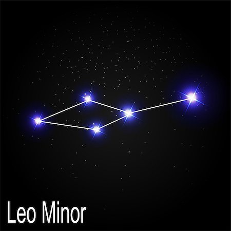 Leo Minor Constellation with Beautiful Bright Stars on the Background of Cosmic Sky Vector Illustration EPS10 Stock Photo - Budget Royalty-Free & Subscription, Code: 400-08626316