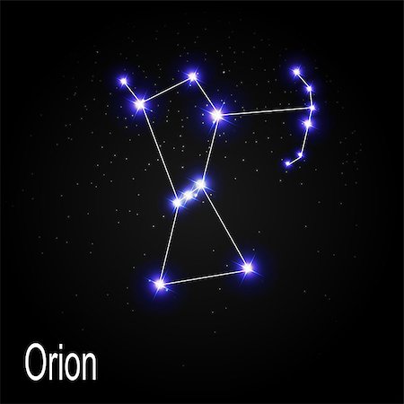 simsearch:400-08626290,k - Orion Constellation with Beautiful Bright Stars on the Background of Cosmic Sky Vector Illustration EPS10 Photographie de stock - Aubaine LD & Abonnement, Code: 400-08626312