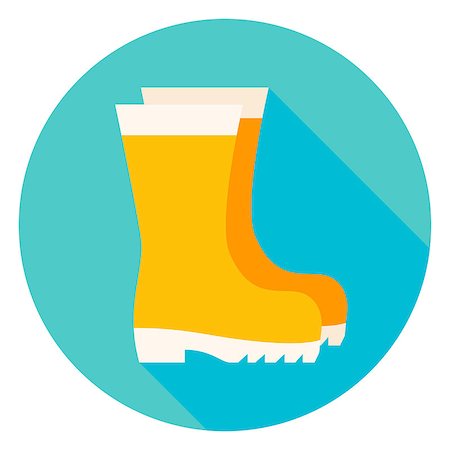 simsearch:400-05327098,k - Garden Boots Circle Icon. Flat Design Vector Illustration with Long Shadow. Shoes Gardening Clothes Symbol. Stock Photo - Budget Royalty-Free & Subscription, Code: 400-08626419