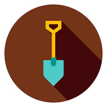 simsearch:400-05717990,k - Garden Tool Shovel Circle Icon. Flat Design Vector Illustration with Long Shadow. Gardening Instrument Symbol. Foto de stock - Super Valor sin royalties y Suscripción, Código: 400-08626422